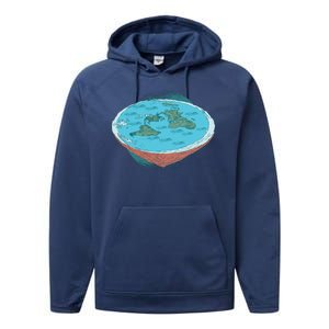 Flat Earth Theory Performance Fleece Hoodie