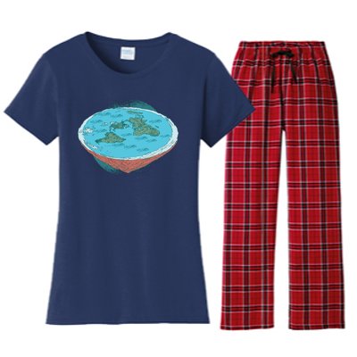 Flat Earth Theory Women's Flannel Pajama Set