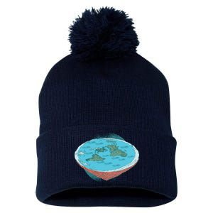 Flat Earth Theory Pom Pom 12in Knit Beanie