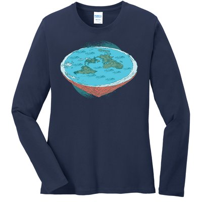 Flat Earth Theory Ladies Long Sleeve Shirt