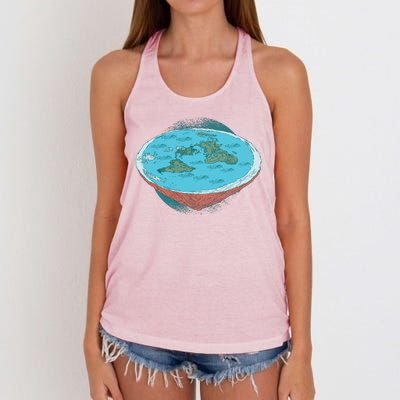 Flat Earth Theory Women's Knotted Racerback Tank