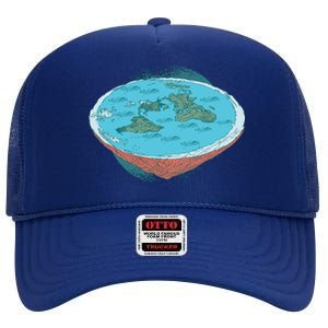 Flat Earth Theory High Crown Mesh Back Trucker Hat