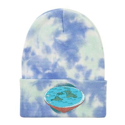 Flat Earth Theory Tie Dye 12in Knit Beanie