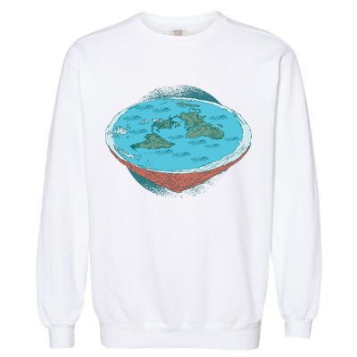 Flat Earth Theory Garment-Dyed Sweatshirt