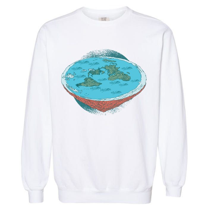 Flat Earth Theory Garment-Dyed Sweatshirt