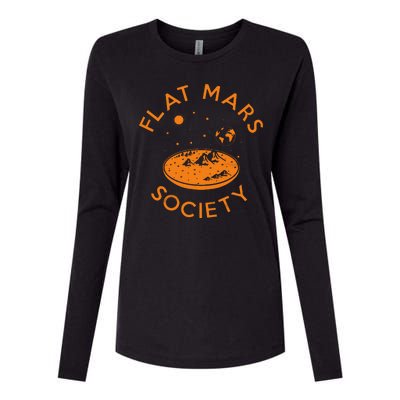 Flat Mars Society Womens Cotton Relaxed Long Sleeve T-Shirt