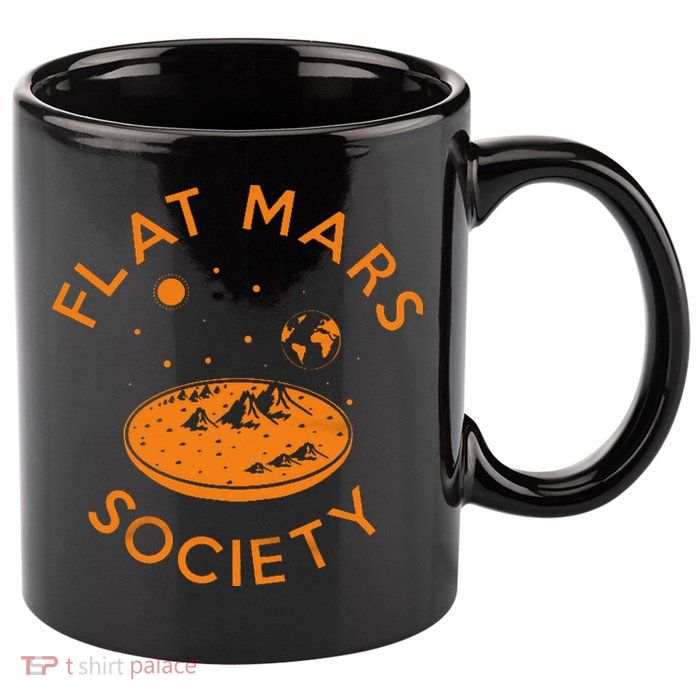 Flat Mars Society 11oz C Handle Ceramic Mug