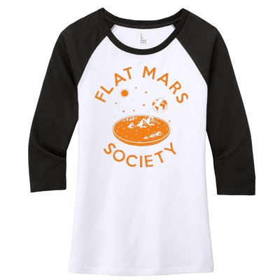 Flat Mars Society Women's Tri-Blend 3/4-Sleeve Raglan Shirt