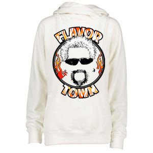 Flavor Town Cooking Guy Womens Funnel Neck Pullover Hood