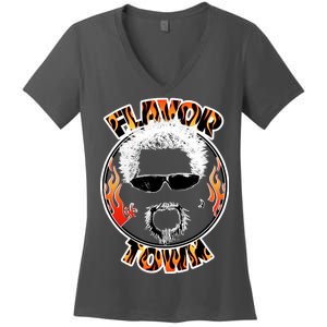 Flavor Town Cooking Guy Women's V-Neck T-Shirt