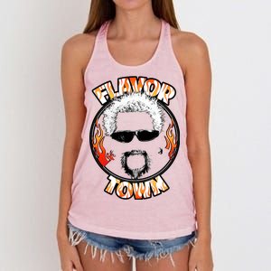 Flavor Town Cooking Guy Women's Knotted Racerback Tank