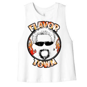 Flavor Town Cooking Guy Women's Racerback Cropped Tank