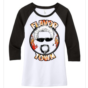 Flavor Town Cooking Guy Women's Tri-Blend 3/4-Sleeve Raglan Shirt