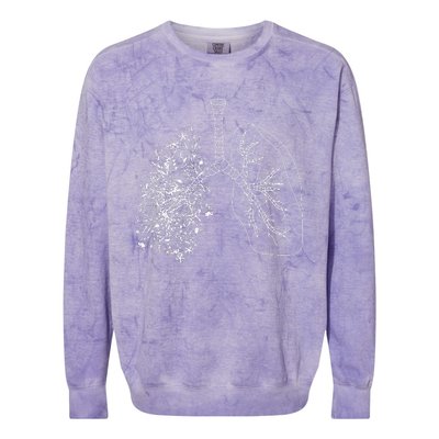 Floral Lung Botanical Asthma Cystic Fibrosis Pulmonology Colorblast Crewneck Sweatshirt