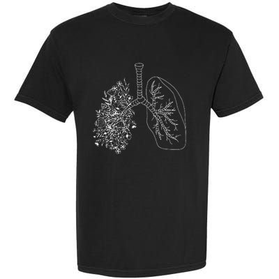 Floral Lung Botanical Asthma Cystic Fibrosis Pulmonology Garment-Dyed Heavyweight T-Shirt