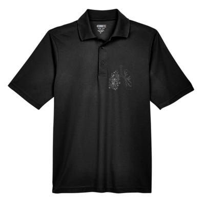 Floral Lung Botanical Asthma Cystic Fibrosis Pulmonology Men's Origin Performance Pique Polo