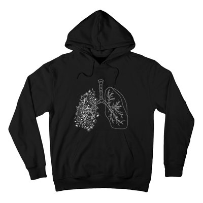 Floral Lung Botanical Asthma Cystic Fibrosis Pulmonology Hoodie