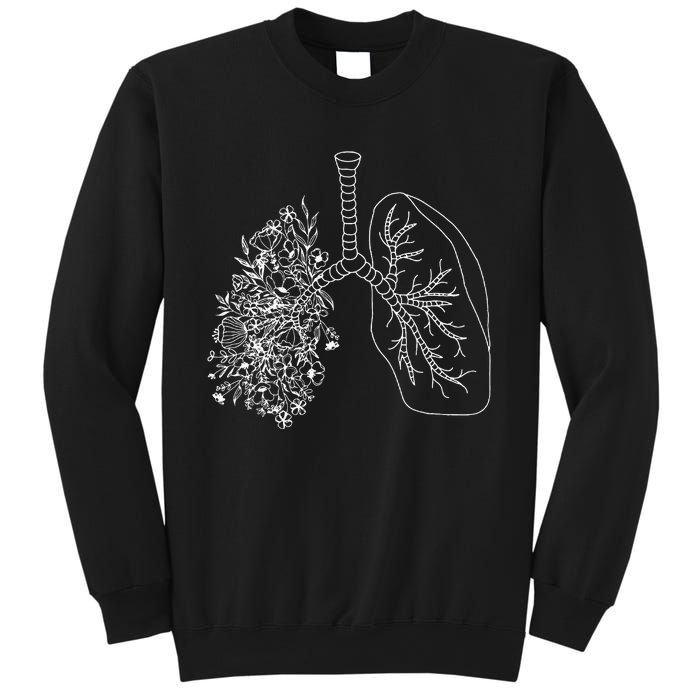 Floral Lung Botanical Asthma Cystic Fibrosis Pulmonology Sweatshirt