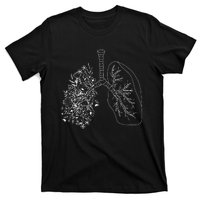 Floral Lung Botanical Asthma Cystic Fibrosis Pulmonology T-Shirt