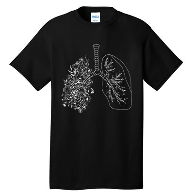 Floral Lung Botanical Asthma Cystic Fibrosis Pulmonology Tall T-Shirt