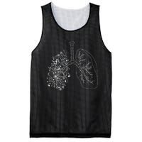 Floral Lung Botanical Asthma Cystic Fibrosis Pulmonology Mesh Reversible Basketball Jersey Tank