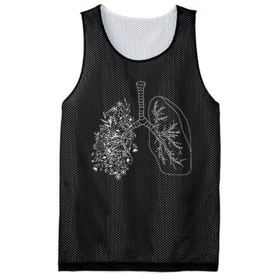 Floral Lung Botanical Asthma Cystic Fibrosis Pulmonology Mesh Reversible Basketball Jersey Tank