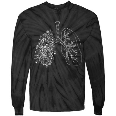 Floral Lung Botanical Asthma Cystic Fibrosis Pulmonology Tie-Dye Long Sleeve Shirt