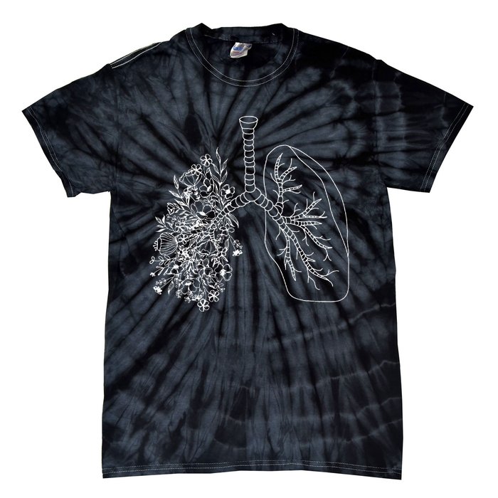 Floral Lung Botanical Asthma Cystic Fibrosis Pulmonology Tie-Dye T-Shirt