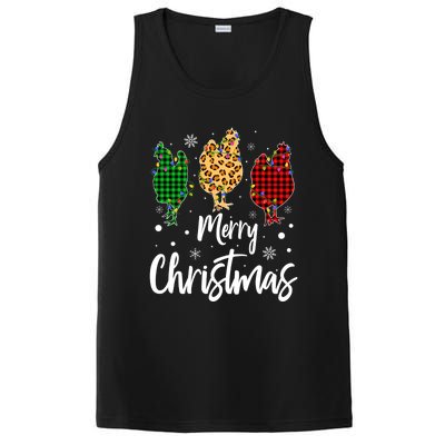 Family Leopard Buffalo Plaid Chicken Merry Christmas Gift PosiCharge Competitor Tank