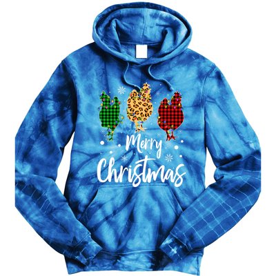 Family Leopard Buffalo Plaid Chicken Merry Christmas Gift Tie Dye Hoodie