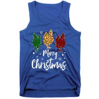 Family Leopard Buffalo Plaid Chicken Merry Christmas Gift Tank Top