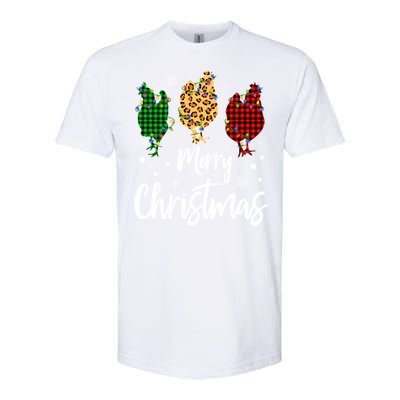 Family Leopard Buffalo Plaid Chicken Merry Christmas Gift Softstyle CVC T-Shirt