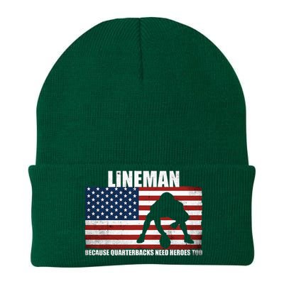 Football Lineman Because Quarterbacks Need Heroes Too Knit Cap Winter Beanie