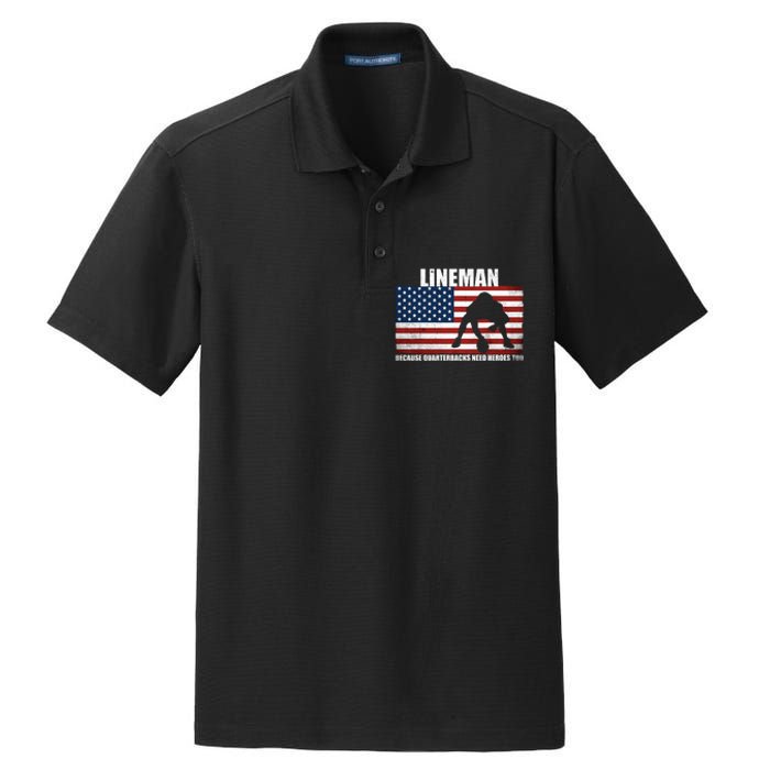 Football Lineman Because Quarterbacks Need Heroes Too Dry Zone Grid Polo