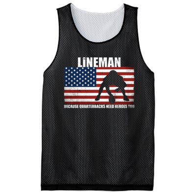 Football Lineman Because Quarterbacks Need Heroes Too Mesh Reversible Basketball Jersey Tank