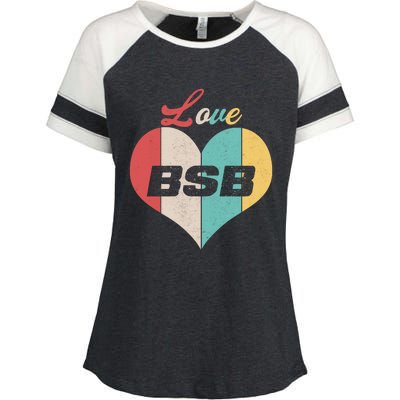 Funny Love BSB Vintage Music 1 Enza Ladies Jersey Colorblock Tee