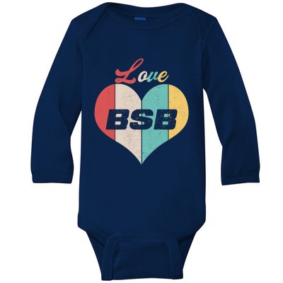 Funny Love BSB Vintage Music 1 Baby Long Sleeve Bodysuit