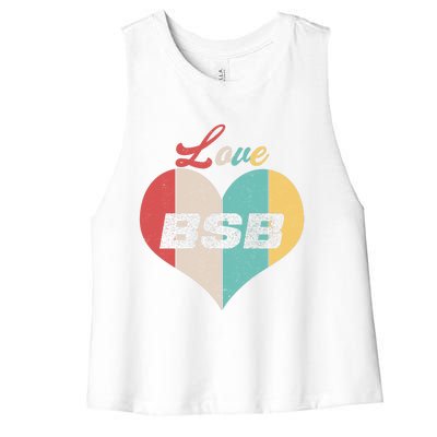 Funny Love BSB Vintage Music 1 Women's Racerback Cropped Tank