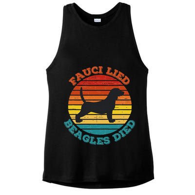 Fauci Lied Beagles Died Anti Anthony Fauci Arrest Fauci Ladies PosiCharge Tri-Blend Wicking Tank