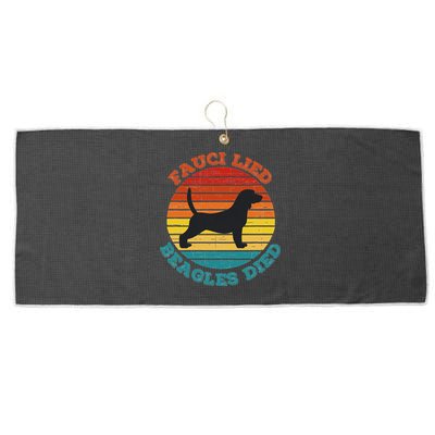 Fauci Lied Beagles Died Anti Anthony Fauci Arrest Fauci Large Microfiber Waffle Golf Towel