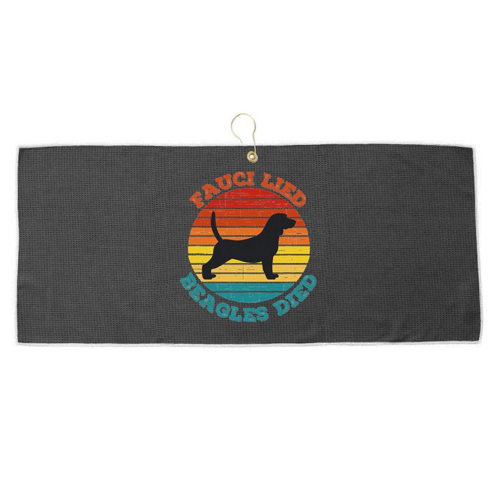 Fauci Lied Beagles Died Anti Anthony Fauci Arrest Fauci Large Microfiber Waffle Golf Towel