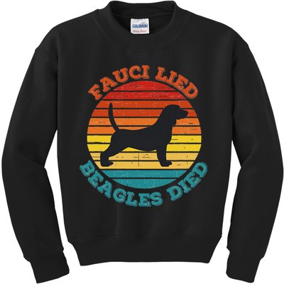 Fauci Lied Beagles Died Anti Anthony Fauci Arrest Fauci Kids Sweatshirt