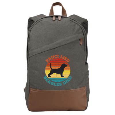 Fauci Lied Beagles Died Anti Anthony Fauci Arrest Fauci Cotton Canvas Backpack
