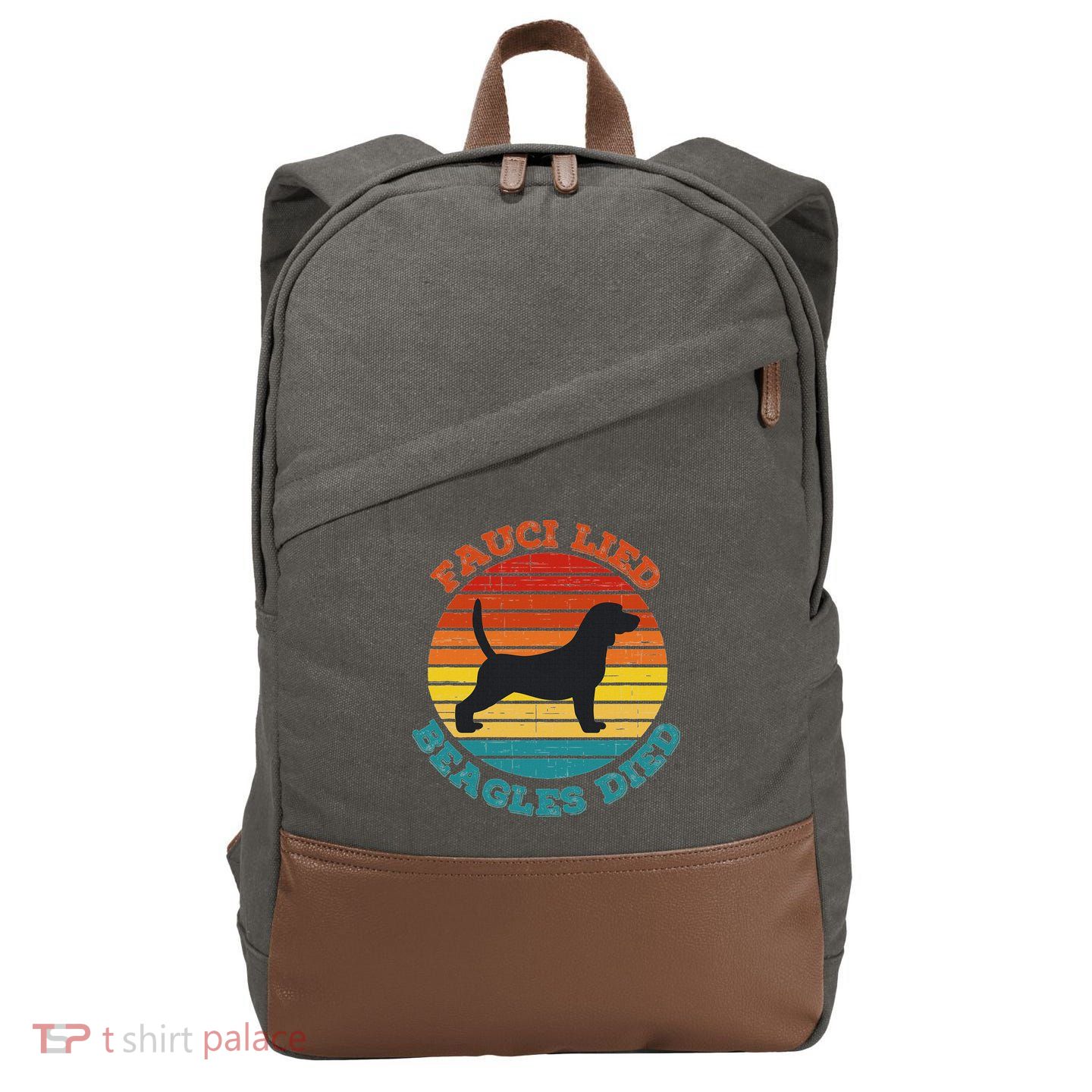 Fauci Lied Beagles Died Anti Anthony Fauci Arrest Fauci Cotton Canvas Backpack