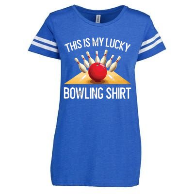 Funny LUCKY BOWLING Team Vintage Retro Gift Tee Enza Ladies Jersey Football T-Shirt