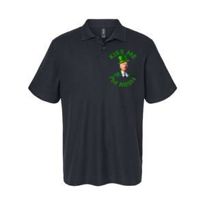 Funny Leprechaun Biden Kiss Me I'm Pretending To Be Irish Softstyle Adult Sport Polo