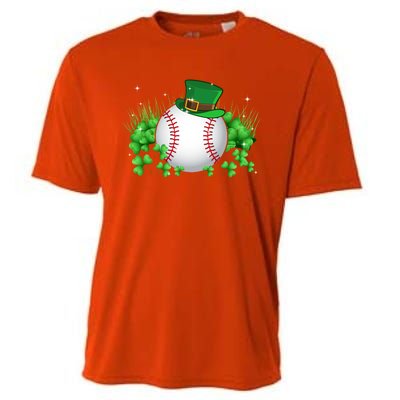 Funny Leprechaun Baseball Players Catchers St Patrick's Day Gift Cooling Performance Crew T-Shirt