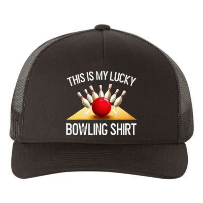 Funny LUCKY BOWLING Team Vintage Retro Gift Yupoong Adult 5-Panel Trucker Hat