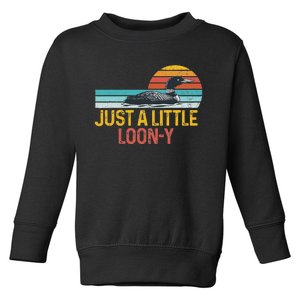 Funny Loon Bird Lover Loon Pun Dad Jokes Just Little Loon Y Toddler Sweatshirt