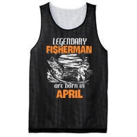 Fishing Legend Born In April Funny Fisherman Gift Mesh Reversible Basketball Jersey Tank